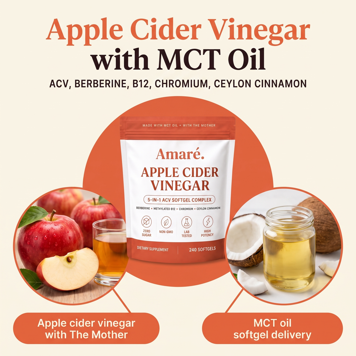 Apple Cider Vinegar 750mg with MCT Oil
